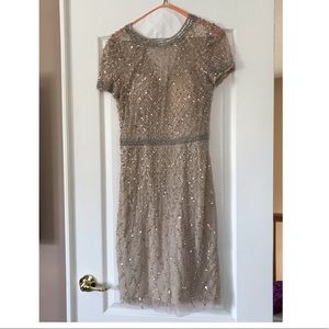 Adriana Papel nude beaded dress